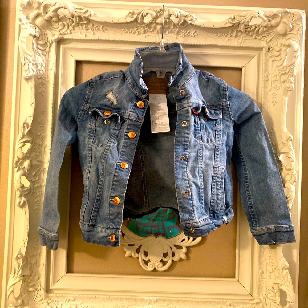 GIRLS DISTRESSED JEAN JACKET